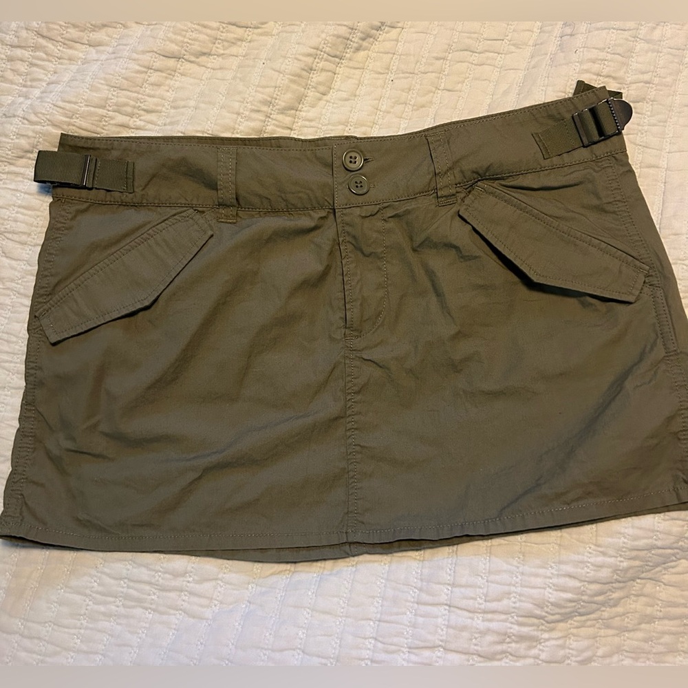 H&M Khaki Mini Skirt with Adjustable Buckle Detail